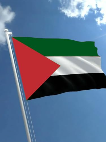 Palästina Flagge Polyester Gaza Palästinensische Freiheit Büro Parade Festival Heimdekoration Länderflagge Aus Wetterfestem Material Premium Fahnen Flagge (90 * 145cm)