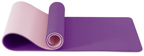Good Nite Yoga Mat Exercise Mats Workout Pilates Fitness Mat for Women Men Non-Slip Thick 10mm High Density Gymnastics Mats with Carry Strap Tpe 183 x 61 x 1cm