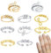 IJHYGD 10 Stück Anti-Stress Ring, Verstellbar für Frauen und Mädchen, Mit Perlen, Offener Spinner Ring (Gold und Silber)