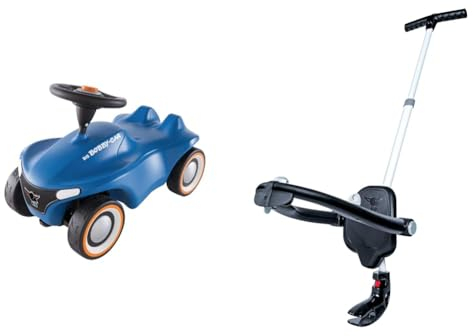 Big-Bobby-Car-Neo Blau - Rutschfahrzeug für drinnen und draußen & Premium-Schubstange - 4-Fach höhenverstellbare Schiebestange, für die Big-Bobby-Car Modelle Classic