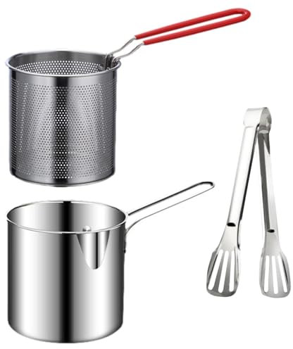 Fritteuse – Ölsparender Kochtopf, abriebfester Fritteusentopf für Küche, Fritteusentopf, Fleischbraten, Hühnerkotelett, Mini-Fritteuse, Fisch, Hühnertopf für Hühnerfuß, getrocknet, Chips,