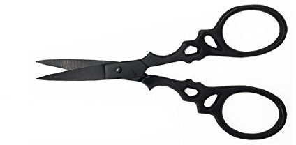 Badass Beard Care Beard & Mustache Stainless Steel Trimming Scissors For Men - Extremely Sharp and Durable (Black)