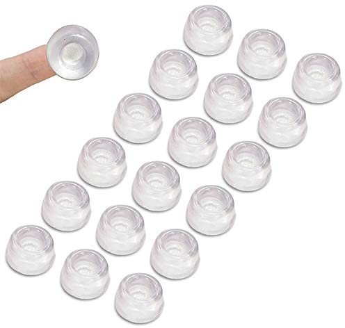 Uni-Fine 18 Pcs Transparentes Almohadilla Pies de Goma, Almohadillas Amortiguadoras de Ruido Lagrimas Silicona Adhesivas para Puertas y Mueble