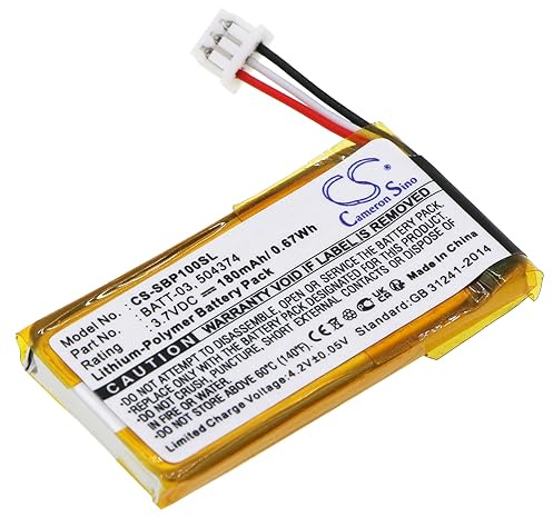 TECHTEK Batterie 180mAh Compatible avec [Sennheiser] Adapt 230 Mono, D10, DW Office, DW Office ML, Pro 1, Pro 2, 30, Pro1, Pro2, Pro2 ML, SD Pro1, DW-Reihe, DW10, DW20, D FBA