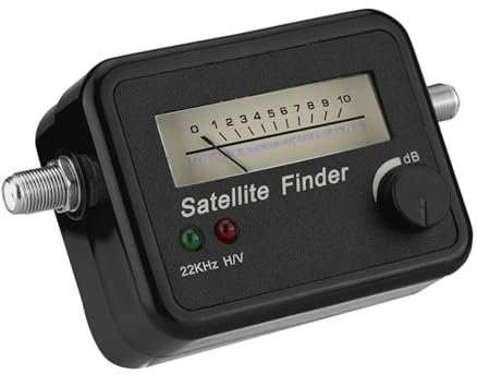 Tiiyee Satellite Finder Level Display, TV Antennas Receiver Aerial Signal Tester Meter Measuring Device Simple Satfinder Plastic Digital LCD Display Locators for Optimal Positioning 13-18V DC