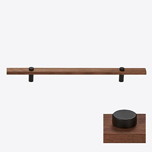 Natürliche Schwarz Nussbaum Schrankgriff massiver Messing Basis Türgriff T Bar Ziehgriffe Kleiderschrank Türgriff für Küchenmöbel Hardware 1 Pcs (160mm(6.2in))