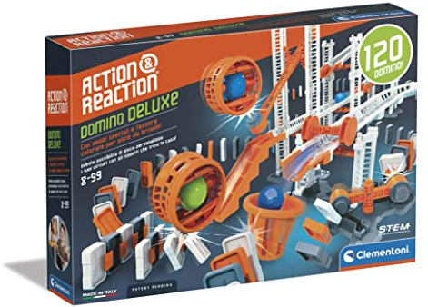 Clementoni - 19304 - Action & Reaction - Domino Deluxe - Set di Costruzioni, Pista Biglie per Bambini, Marble Run, Gioco Scientifico 8 Anni, Set Espansione (Versione in Italiano) - Made in Italy