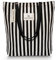 Emma Jonasson Jutebeutel mit Reißverschluss - Stilvoller Shopper Damen mit Innentasche - Einkaufstasche mit langem Henkel - Perfekte Tasche als Tote bag, Stofftasche gestreift schwarz weiss
