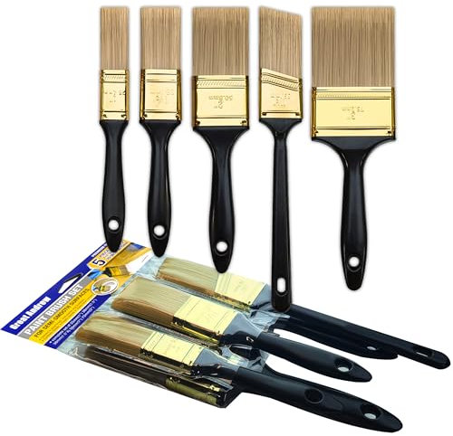 Great Andrew Paint Brushes, Pack of 5, Multipurpose ( ), Brush Set for Furniture, Fences and Wall Trim