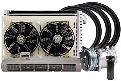 EDSARS Compresor de Aire Acondicionado Universal for automóvil, 12V, 24V, Compatible con Coche, Van, Street Rod, Aire Acondicionado clásico Caliente (Color : 12V Single Cool)