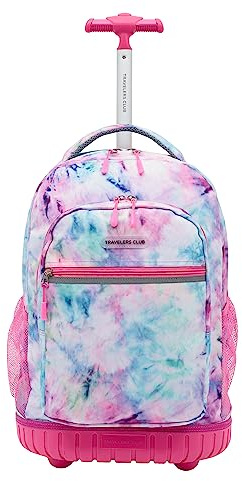 Travelers Club 18 Rolling Backpack with Shoulder Straps, Tye Dye