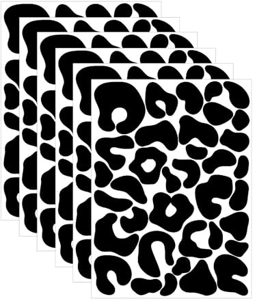 HDGSAFD 6 piezas pegatinas de pared con estampado de leopardo pegatinas de bicicleta pegatinas de pared de textura irregular, juego de pegatinas negras decorativas para la pared, decoración del hogar