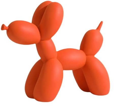 YOYUMI Esculturas Perro Globo Decoracion Adornos para,Adecuado para la decoración del vestíbulo de la Sala de Estar y el Dormitorio, Artesanías De Resina (Naranja 8.7Inch)
