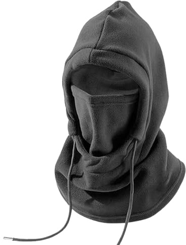 FENQURO Vintermössa för kvinnor, balaklava, termisk skidmask, fleece, vindtät, ansiktsmask, balaklava, för män och kvinnor, grå
