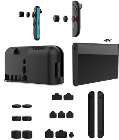 16-in-1 Spine Morbide a prova di Polvere Compatibili con Switch 2, Kit di Accessori per la Copertura Antipolvere NUHFUFA con 10x Set di Spine in Gomma e 6x Tappi in Silicone per l'impugnatura Dell'ast