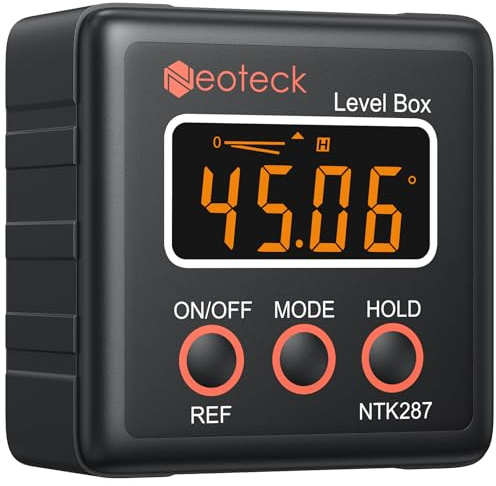 Neoteck Digital vinkelmätare, lutningsmätare, inklusive vattentät planteringslåda, vinkelmätare, vattenpass – svart