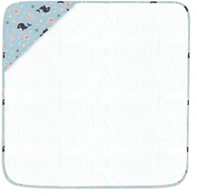 Hooded Towel 75 x 75cm Light Blue 0M+ Tiny to Tots Naturally Hypoallergenic 100% Absorbent Cotton Terry Machine Washable Baby Bath Beach Swimming Towel for Children