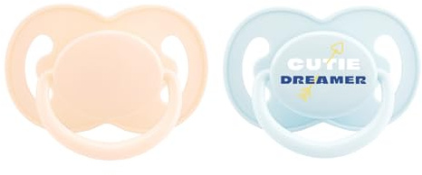 CutiePlusU BPA-frei Adult Sized Schnuller für Erwachsene 2er Pack Big Shield aus Silikon Für Stressabbau & Entspannung-Pink+Blue CUTIE DREAMER