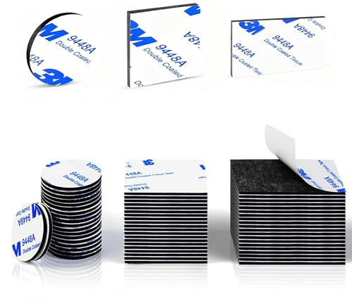 SinChic 60 adesivi a doppia faccia, super resistenti, in schiuma, nastro biadesivo, rettangolare, rotondo, doppio lato, resistente, per pareti, pavimenti, porte, metallo