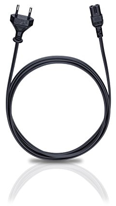 Oehlbach Powercord C7 / 150 - Netzkabel 2-polig mit Euro-Stecker (CEE7/16) - VDE geprüft - hochflexibel, hervorragende Kontaktsicherheit - 1,5m schwarz