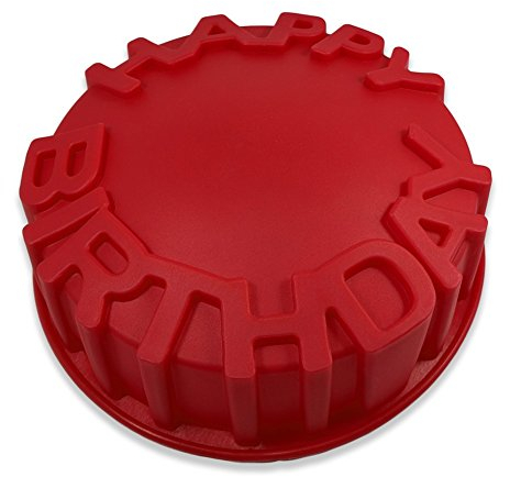 FantasyDay® Premium Silikon Backform/Muffinform für Muffins, Cupcakes, Kuchen, Pudding, Eiswürfel und Gelee - Herzlichen Glückwunsch zum Geburtstag Brotbackform, zufällige Farben