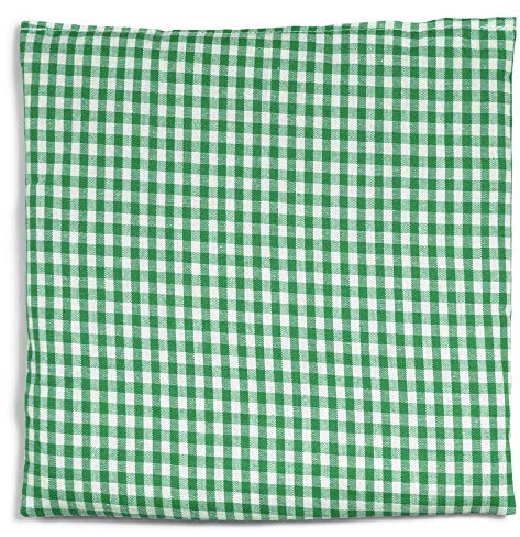 Cojín térmico de semillas de uva, 19 x 19 cm, color verde y blanco