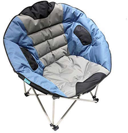 Homecall Klappbarer Camping-Mondsessel, XXL - (Grau/Blau) 30053