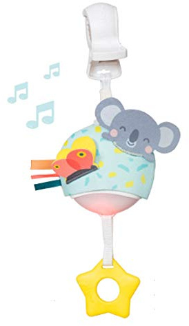 Taf Toys Musical Koala On-The-Go Music & Lights. Compact Travel Toy. Sensory Hanging Toy with Teether. Clip on Pram Toy. Foldable & Lightweight. Suitable for Newborn Baby Boys & Girls 0 Months +