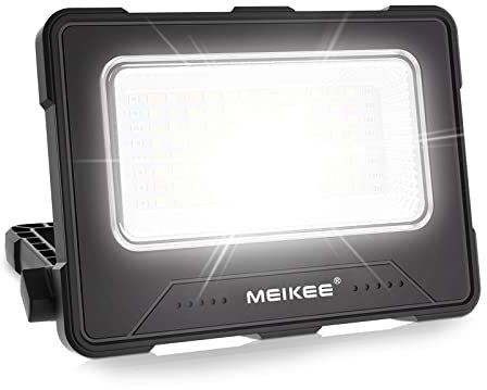 MEIKEE 80W Rechargeable Portable Camping Work Light 1000 Lumen 10000mAh Solar Floodlight Adjustable Folding LED for Emergency, Car Repair, Hiking, Cycling, Fishing, Job Site