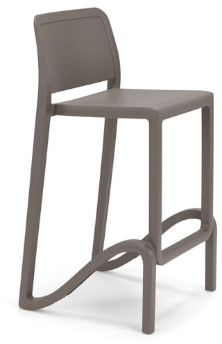 REDÒKASA Sgabello Giano in polipropilene da interno ed esterno - impilabile (Altezza seduta 75 CM, Tortora)