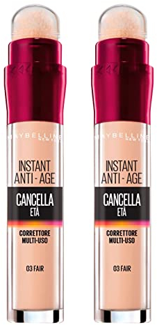 2x Maybelline New York Il Cancella Età Correttore Liquido Multiuso Colore 03 Fair - 2 Correttori