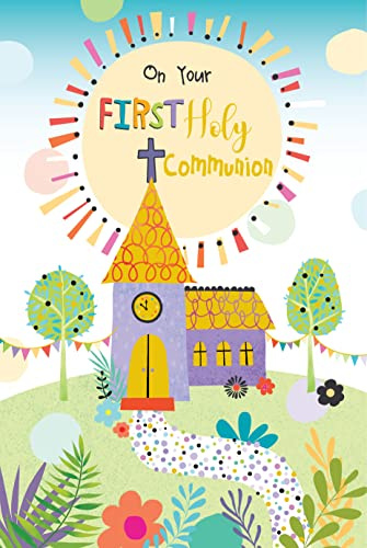 On Your First Holy Communion Card Bright Church Lovely Verse