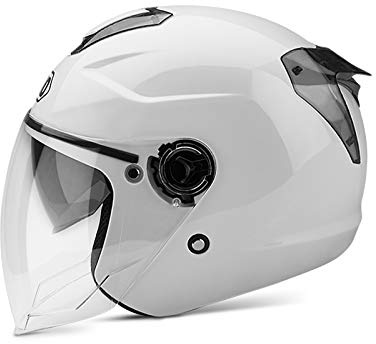 Galatée Casco Per Adulti Con Doppia Visiera. Calotta Rigida In Abs, Strato Tampone In Eps Ispessito, Fibbia a Sgancio Rapido a 7 Sezioni, Fori Di Ventilazione Anteriori e Posteriori(Bianco)