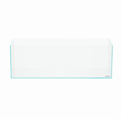 LANDEN 60L 5.8 Gal Rimless Low Iron Aquarium Long Tank, W23.6×D7.87×H7.87 in(60x20x20cm) 5mm Thickness with Black Nano Foam Leveling mat Included