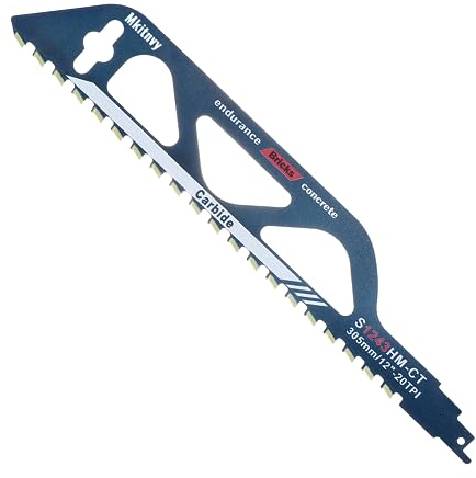 Hojas de Sierra Sable, 305mm Sierra de Sable de Metal Duro, Accesorios Sierra de Sable para Hormigón Poroso Ladrillo Placa de Cemento (S1243HM)