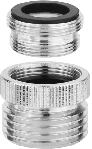 Adaptateur de Robinet avec Aérateur, Tuyau d'Arrosage de 3/4 Pouces Vers Adaptateur de Robinet d'Évier 1/2, Plaqué Chrome Poli Kit d'Adaptateur Robinet Evier pour Tuyau d'Arrosage Garden