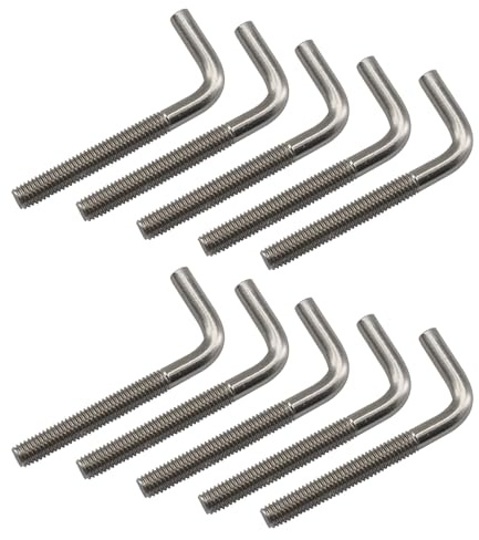 (Lot de 10) M8x100mm boulons d'ancrage en forme de L en acier inoxydable 304 à angle droit longs et carrés
