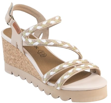 CHATTAWAK 18HALZABEIGE38 - Sandalia de tacón para mujer, color beige, 38 EU, beige, 38 EU