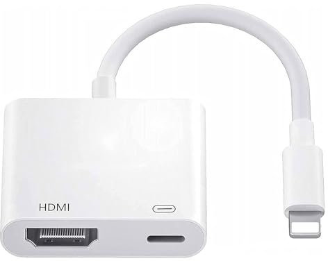 Denlane HDMI Adapter for iPhone 1080P HDMI Adapter for iPad to TV Sync Screen Video & Audio Digital AV Converter with Charging for iPhone, iPad, iPod on HDTV/Projector/Monitor, Plug & Play