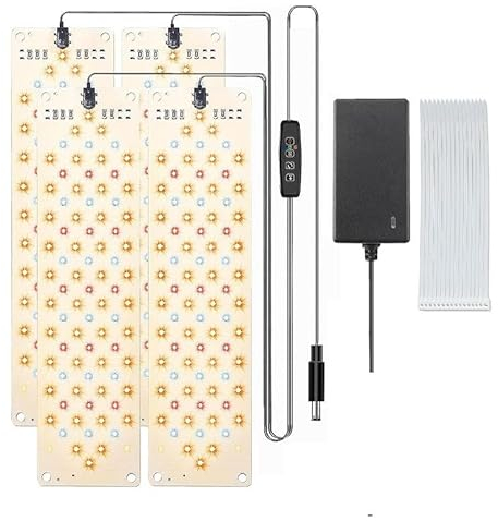 Joyan 4 Pièces Lampe de Plante LED Lampe de Culture LED à Spectre Complet Lampe Horticole avec Minuterie 3/9/12H, 10 types de Luminosité pour les Plantes d'Intérieur