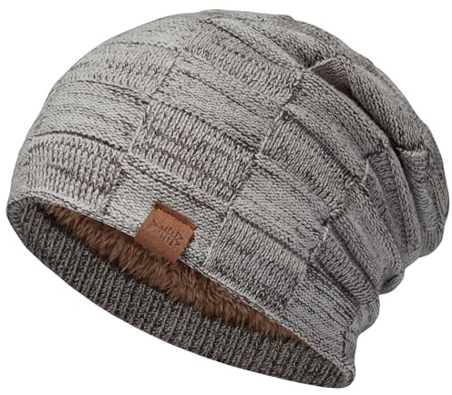 Bassdash Bonnet d'hiver Ample doublé Polaire épaisse pour Homme et Femme en Tricot Chaud