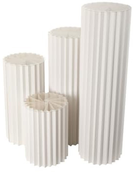 TABODD 4pcs Foldable Cylinder Pedestal Stand for Parties, 40/60/80/100cm Columns Pedestal Display Stands Round Table Roman Pillar Paper Folding Cylinder for Wedding Birthday Baby Shower Party Decor