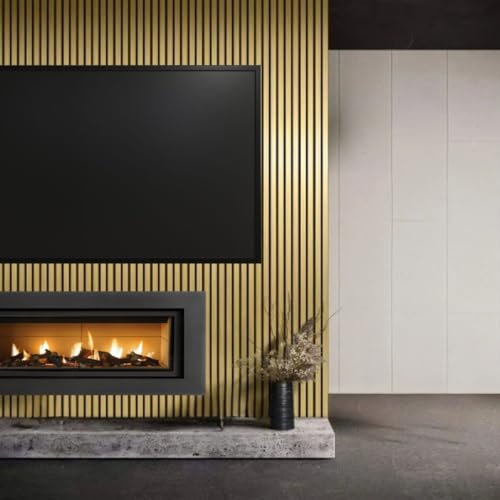 Decorative Wood Slat Wall Panel in Gold 3D Slat Acoustic for Wall or Ceiling 240cm x 60cm