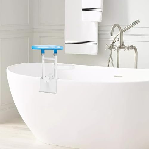 WYWY Barre d'Appui Baignoire, Senior,Réglable (Baignoires à Bord Lisse 8-13 Cm), Poignée Sécurité, sans Percage