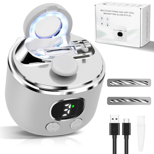 AOOWU Coupe Ongle Electrique, 3 En 1 Coupe Ongle Lime Électrique, Rechargeable USB Coupe-ongles électrique automatique avec 3 Vitesses, Faible bruit avec Lumière LED Pour Bébés Adultes Personnes Âgées
