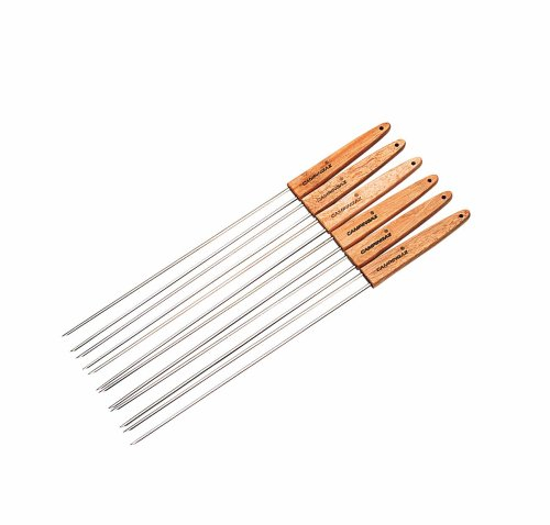 Campingaz 63959 Doppel-Grillspieße mit Holzgriffen 6 Spieße, Länge 44 cm