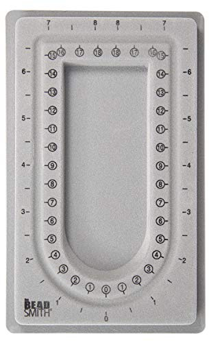 The Beadsmith Mini Bead Board, Grey Flocked, 16” U-Shaped Channel, 4 x 6.75 inches, Design Boards for Creating Bracelets, Necklaces and Other Jewelry
