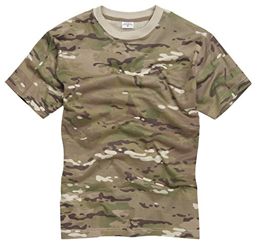 100% Cotton Military Style T-Shirt - Multi Camouflage (XXL)