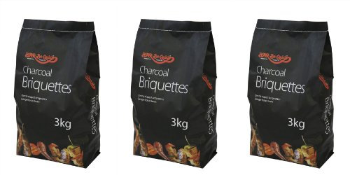 3 X Briquettes de charbon 3 kg Bar-Be-Quick. - Des briquettes de qualité à combustion longue pour une combustion plus chaude.