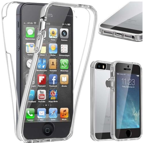 ebestStar - Coque Compatible avec iPhone SE 5S 5 Apple Etui Housse Silicone Gel Intégrale Avant et Arrière, Transparent [Appareil: 123.8 x 58.6 x 7.6mm, 4.0'']